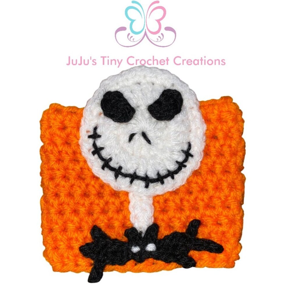 Halloween Orange Skeleton with Bat Tie Coffee Cup Cozy - Reusable & Sustainable